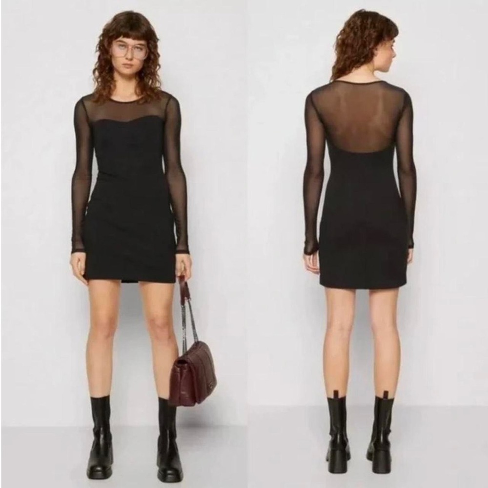 A&F Black Sheer Sleeve Dress